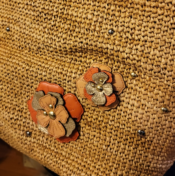 Coach Limited Edition Hamptons Editorial Weekend Straw Dragonfly Flower Tote 213 - Picture 6 of 17